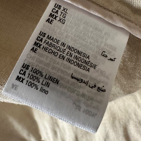 club room men’s linen zip front bomber jacket xl beige casual lightweight summer - Picture 9 of 11